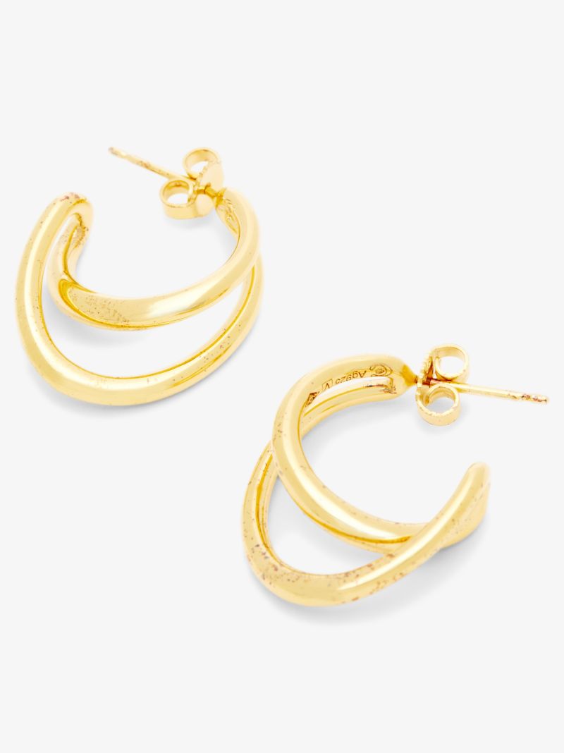 Gold Vermeil Mini Initial Hoop Earrings