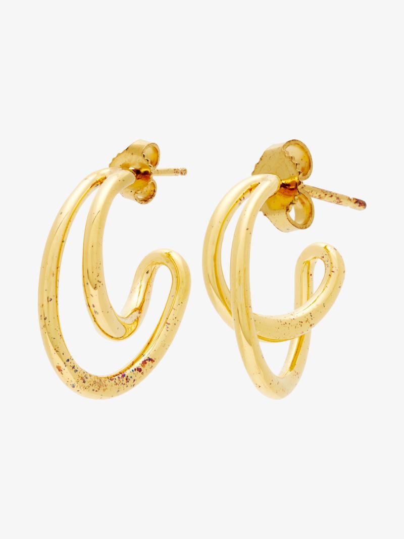 Gold Vermeil Mini Initial Hoop Earrings