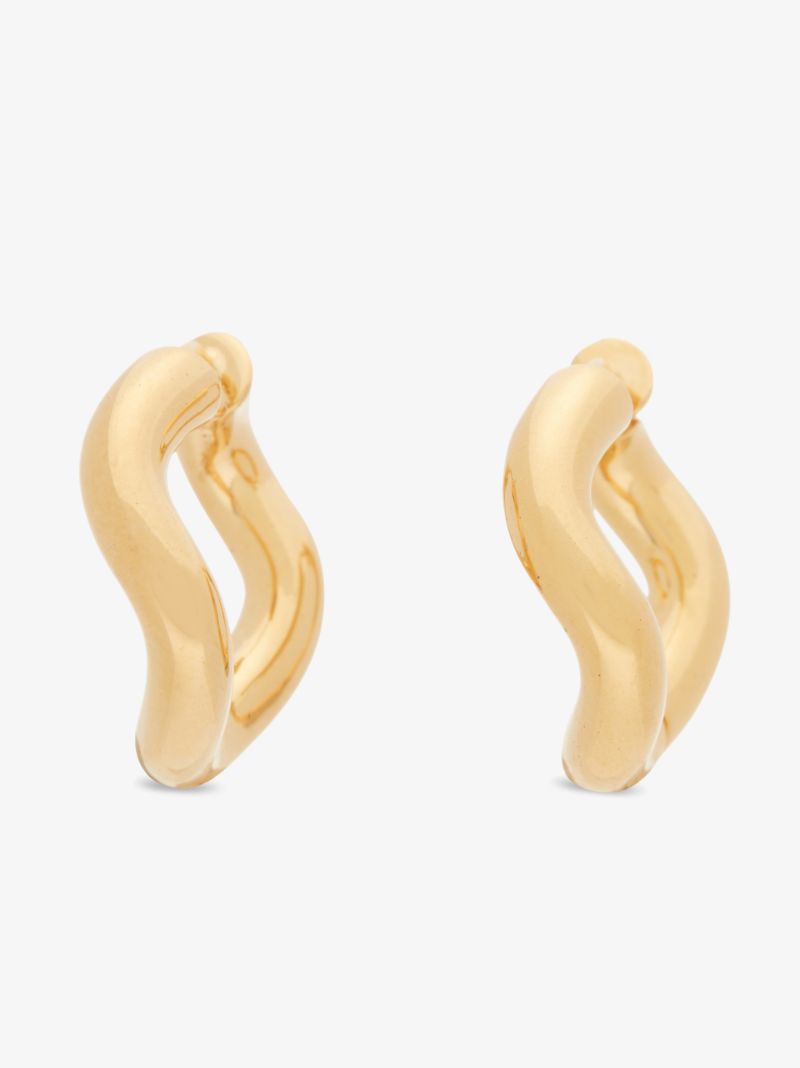 Gold-plated Wave Hoop Earrings