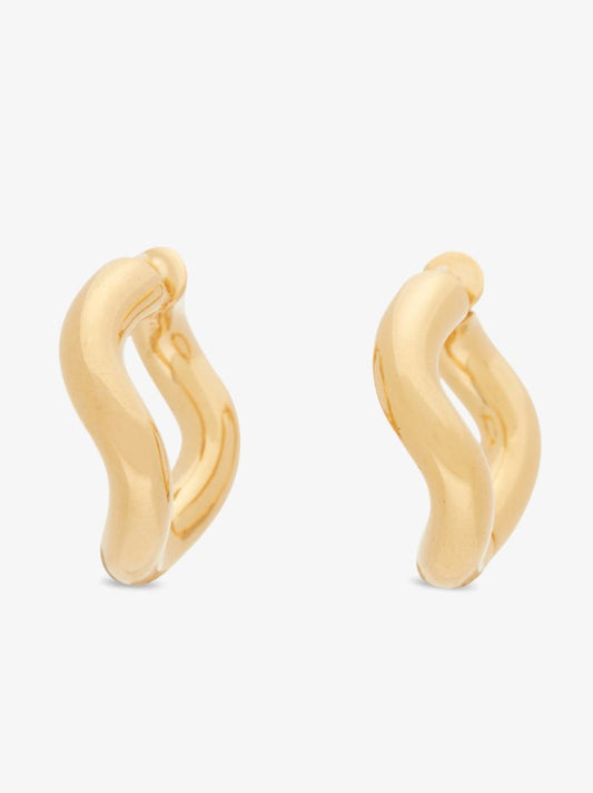 Gold-plated Wave Hoop Earrings
