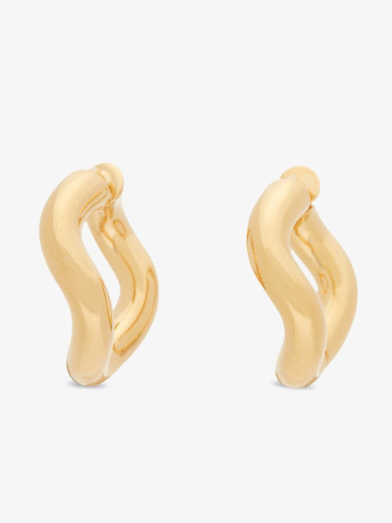 Gold-plated Wave Hoop Earrings