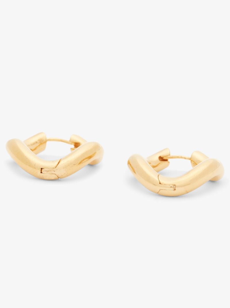 Gold-plated Wave Hoop Earrings