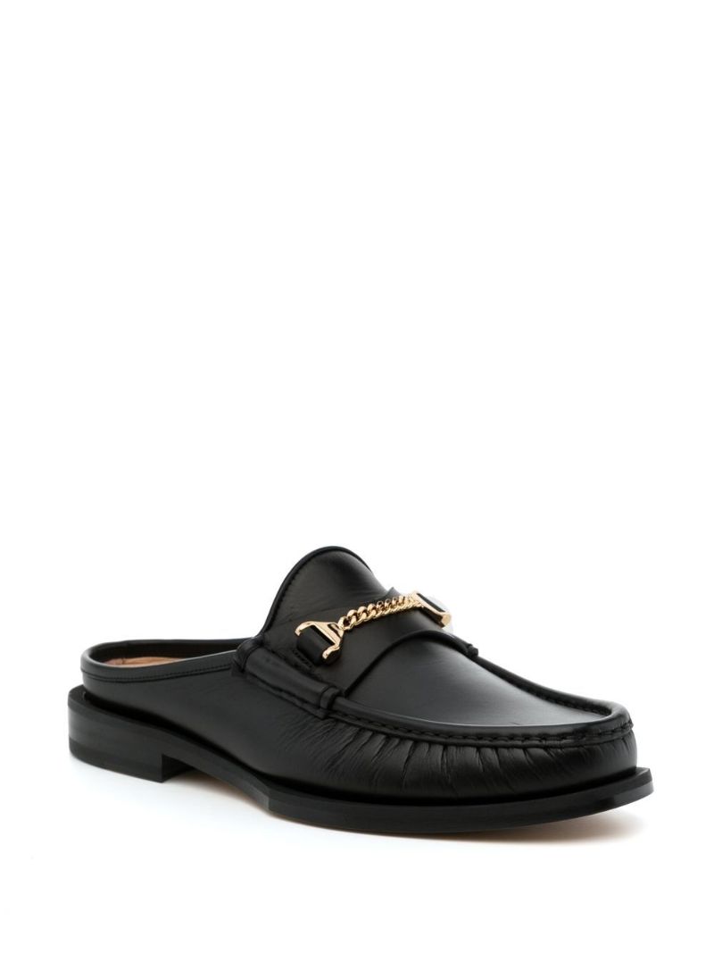 Black Mick Leather Mules