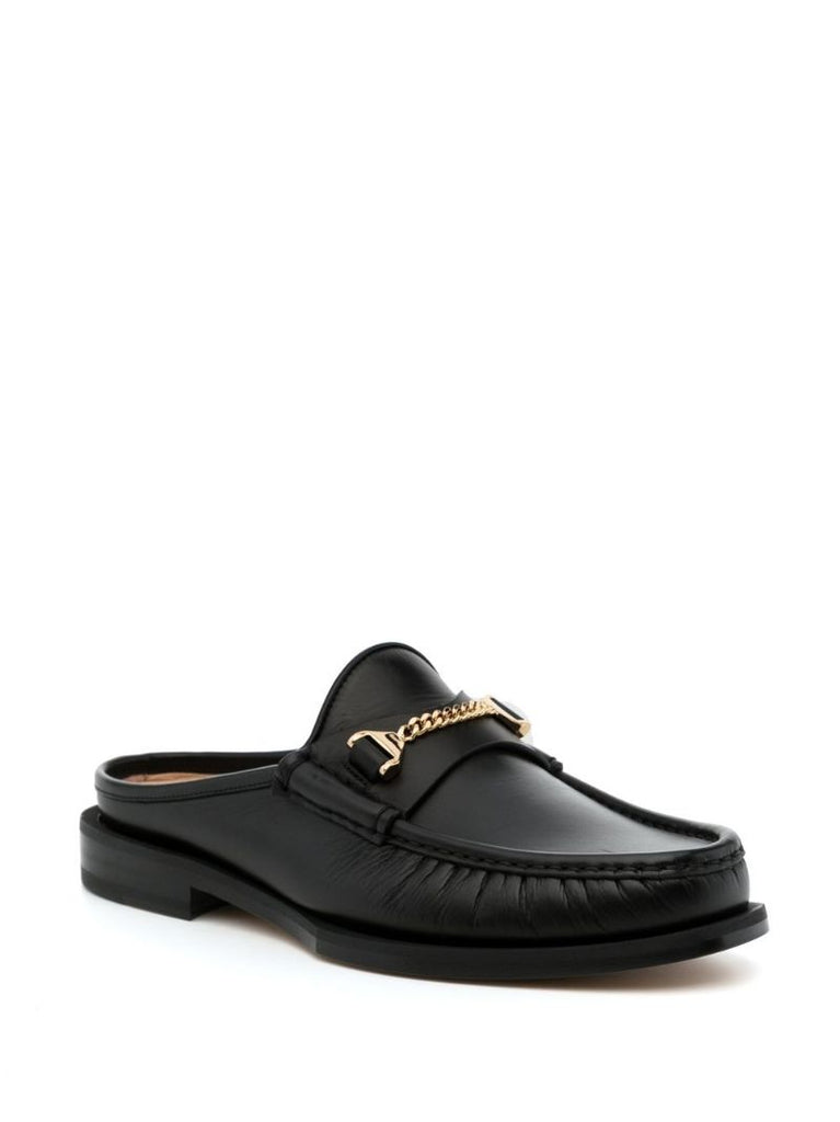 Black Mick Leather Mules