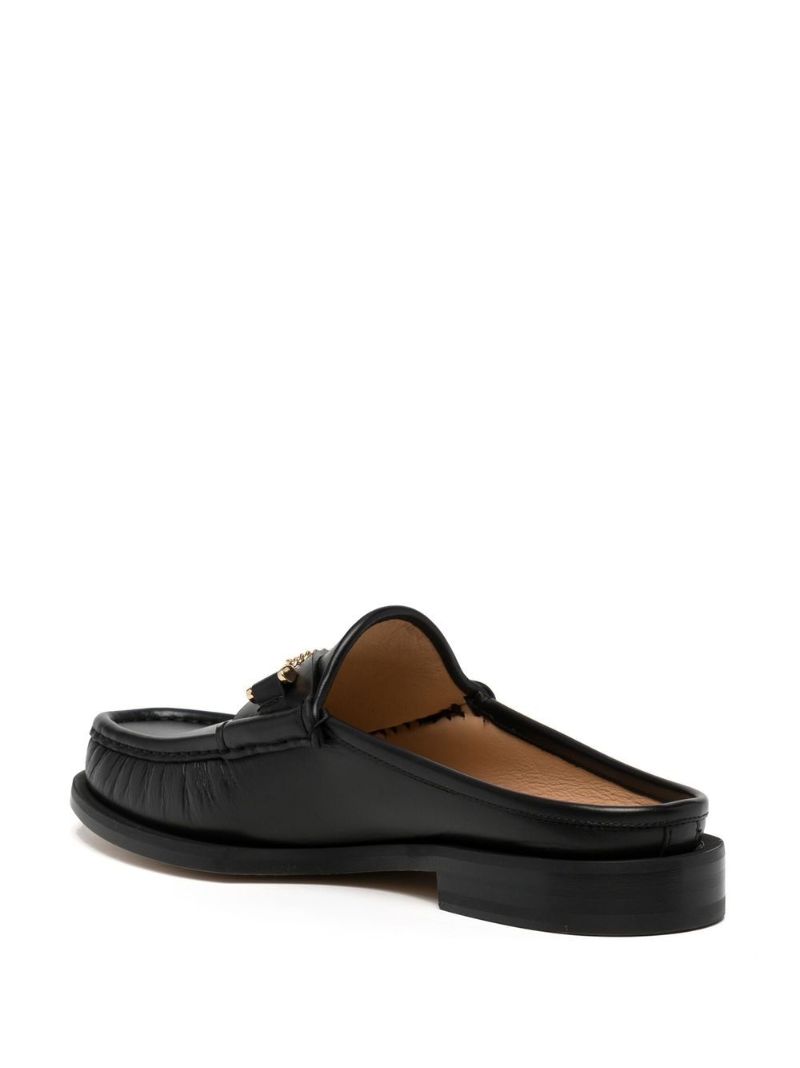 Black Mick Leather Mules