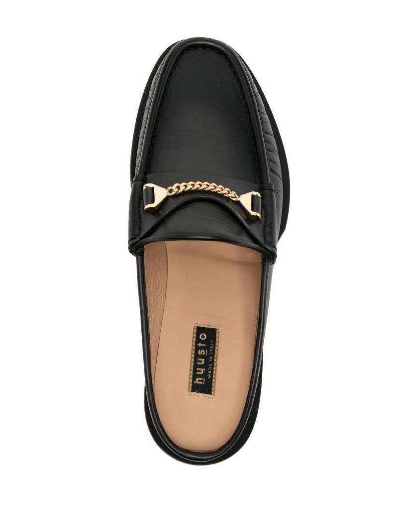 Black Mick Leather Mules