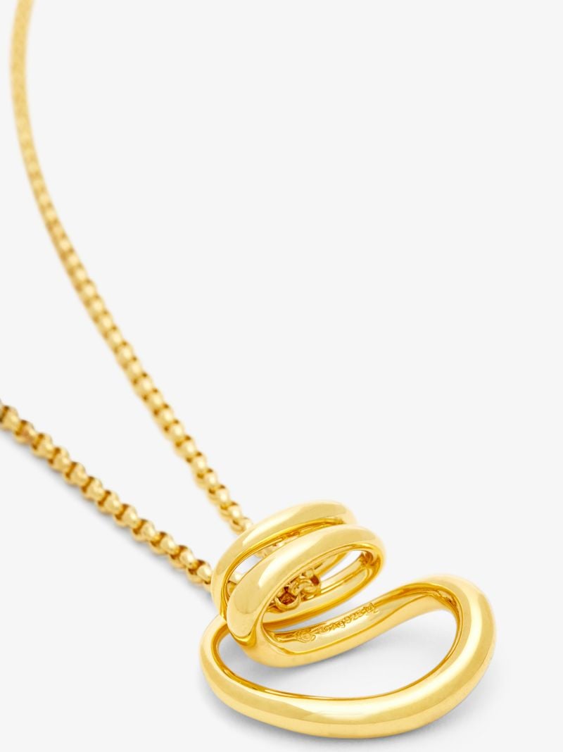 Gold-plated Round Trip Pendant Necklace