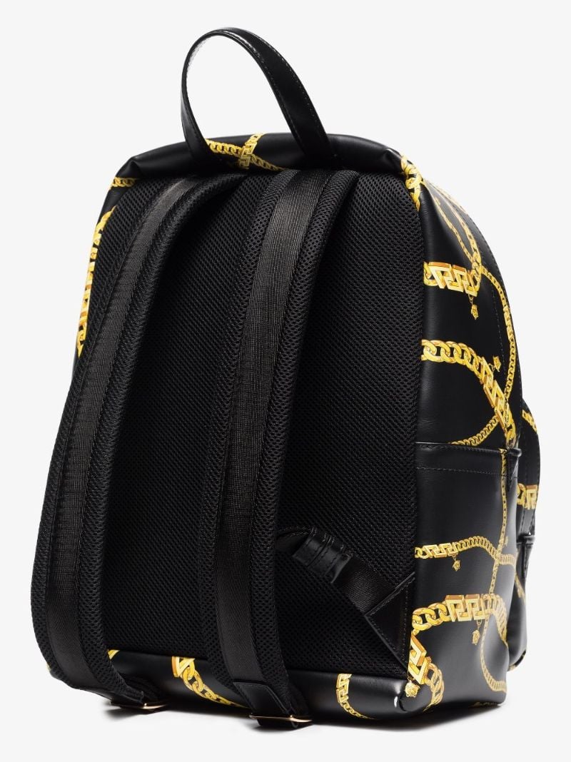 Black Greca Chain Print Backpack