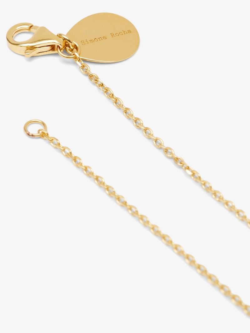 Gold Tone Tooth Pendant Necklace