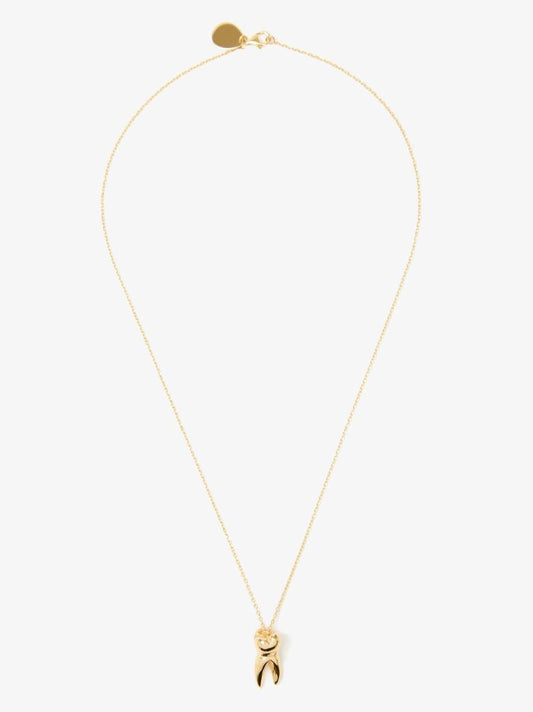 Gold Tone Tooth Pendant Necklace