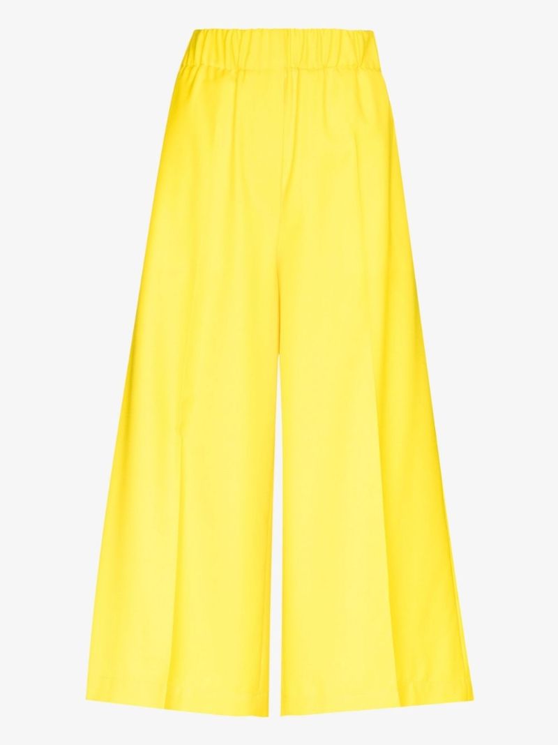 High Waist Wool Culotte Trousers