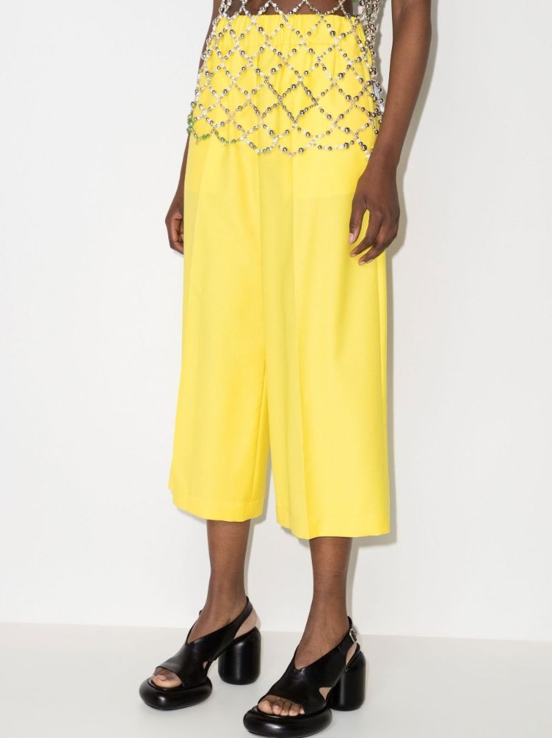 High Waist Wool Culotte Trousers