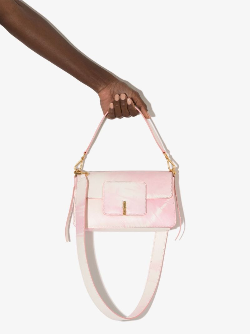 Pink Georgia Leather Shoulder Bag