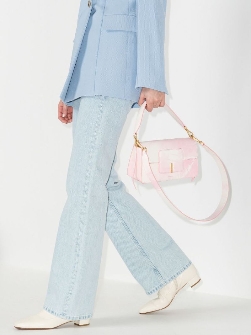 Pink Georgia Leather Shoulder Bag