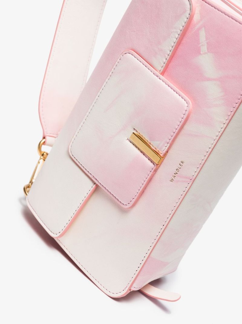 Pink Georgia Leather Shoulder Bag