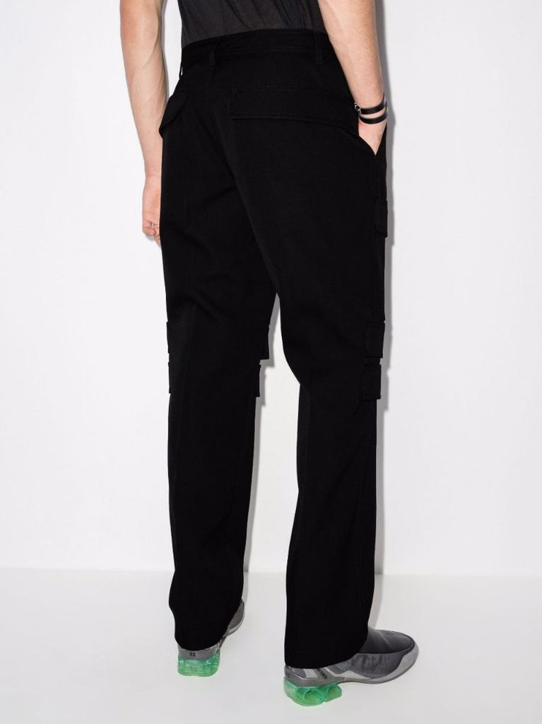 Black Wool Cargo Trousers