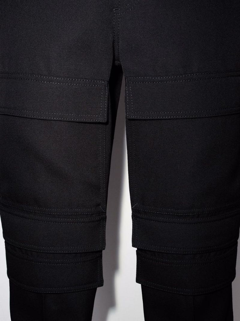 Black Wool Cargo Trousers
