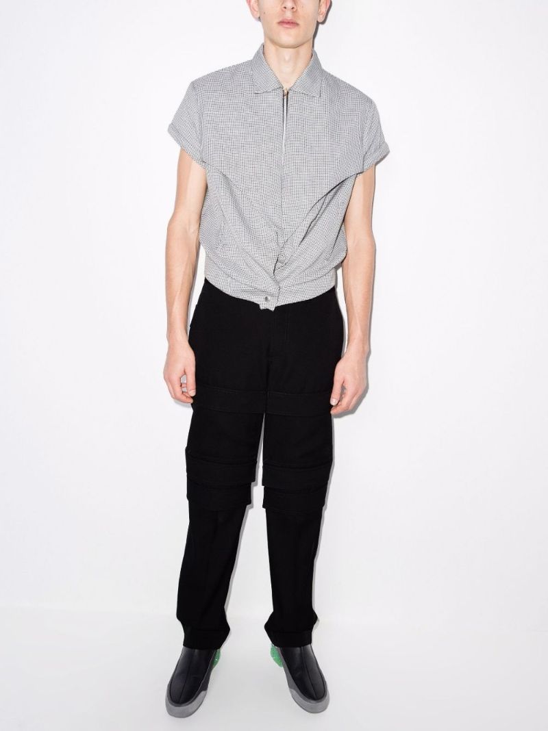Black Wool Cargo Trousers