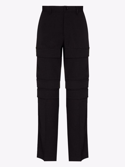 Black Wool Cargo Trousers