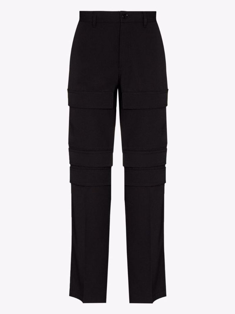 Black Wool Cargo Trousers