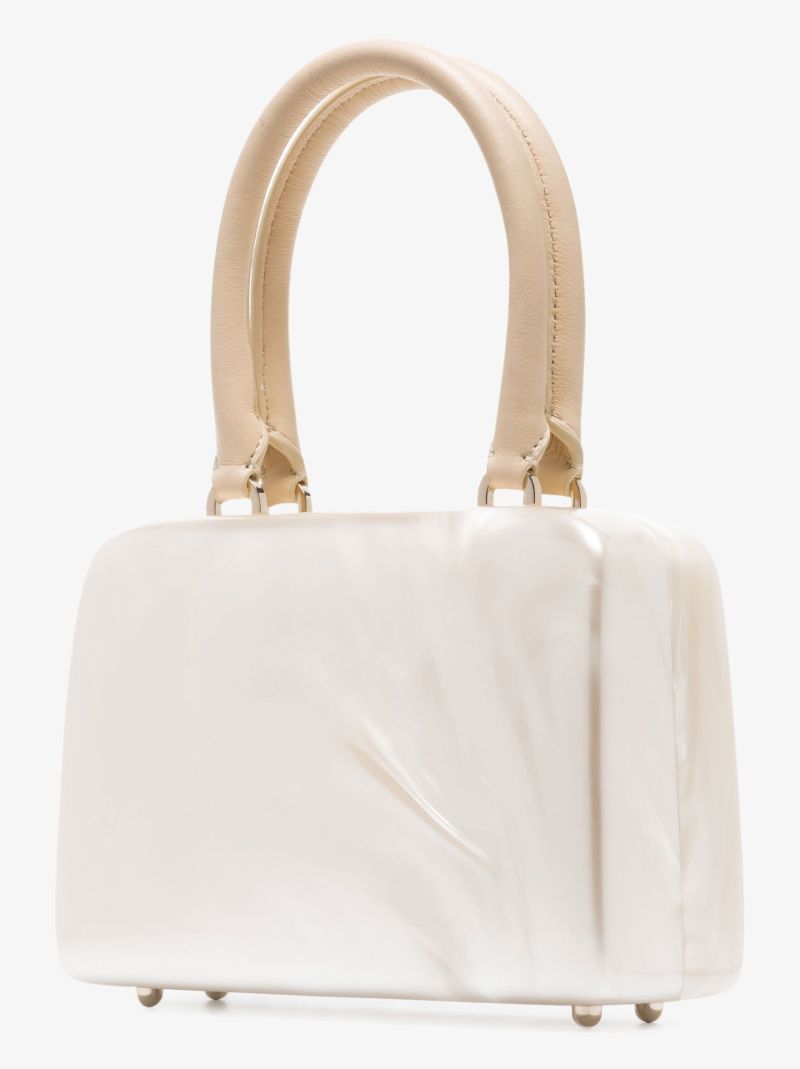 Neutral Mini Handheld Pearl Strap Cross Body Bag