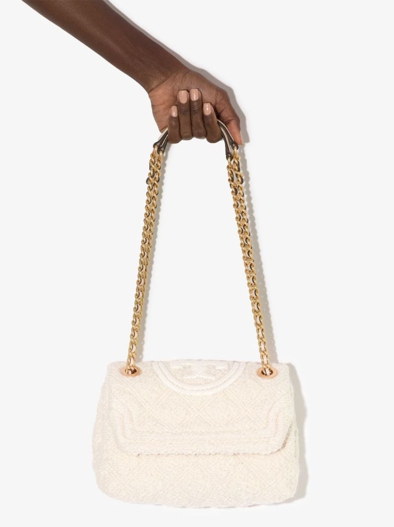 White Fleming BouclÃ_x0083_Â© Quilted Shoulder Bag