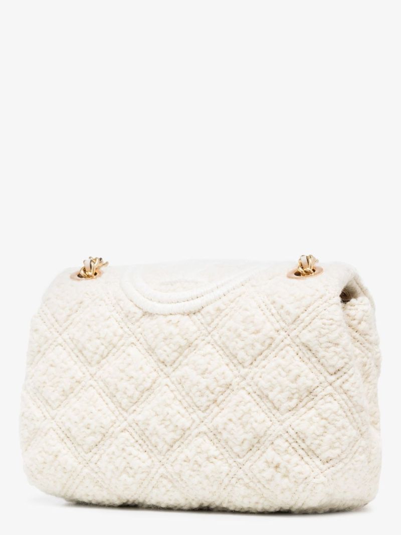 White Fleming BouclÃ_x0083_Â© Quilted Shoulder Bag
