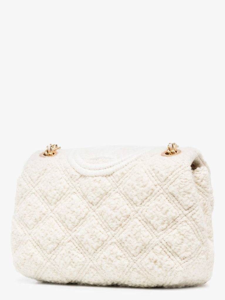 White Fleming BouclÃ_x0083_Â© Quilted Shoulder Bag