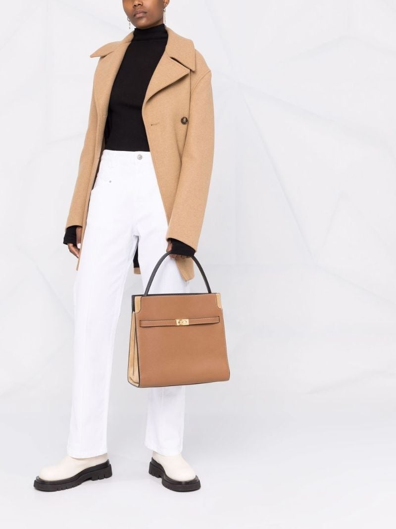 Brown Lee Radziwill Leather Double Tote Bag