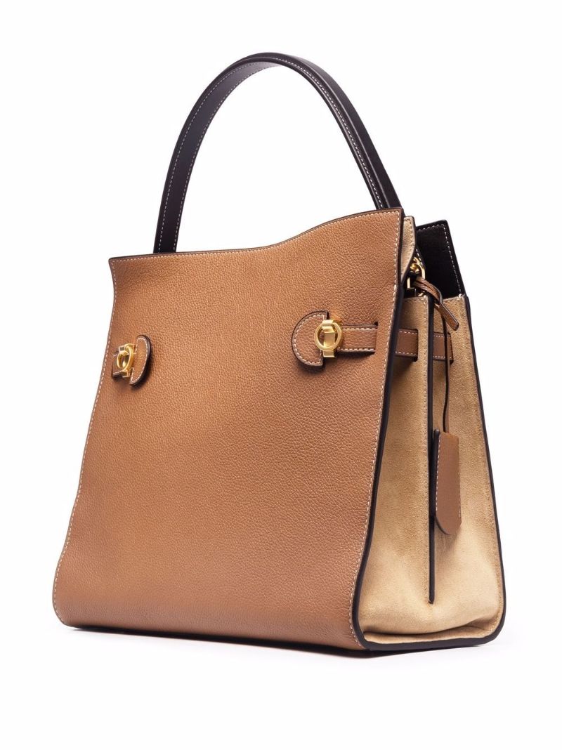 Brown Lee Radziwill Leather Double Tote Bag