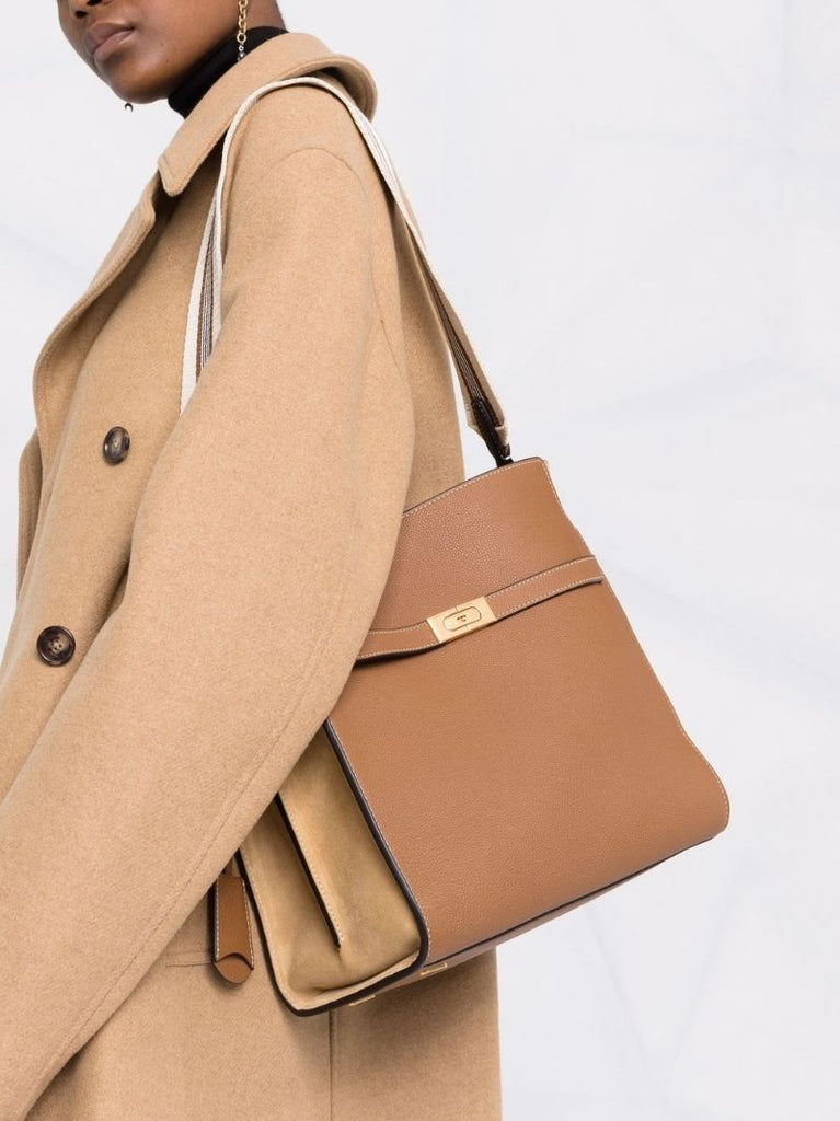 Brown Lee Radziwill Leather Double Tote Bag