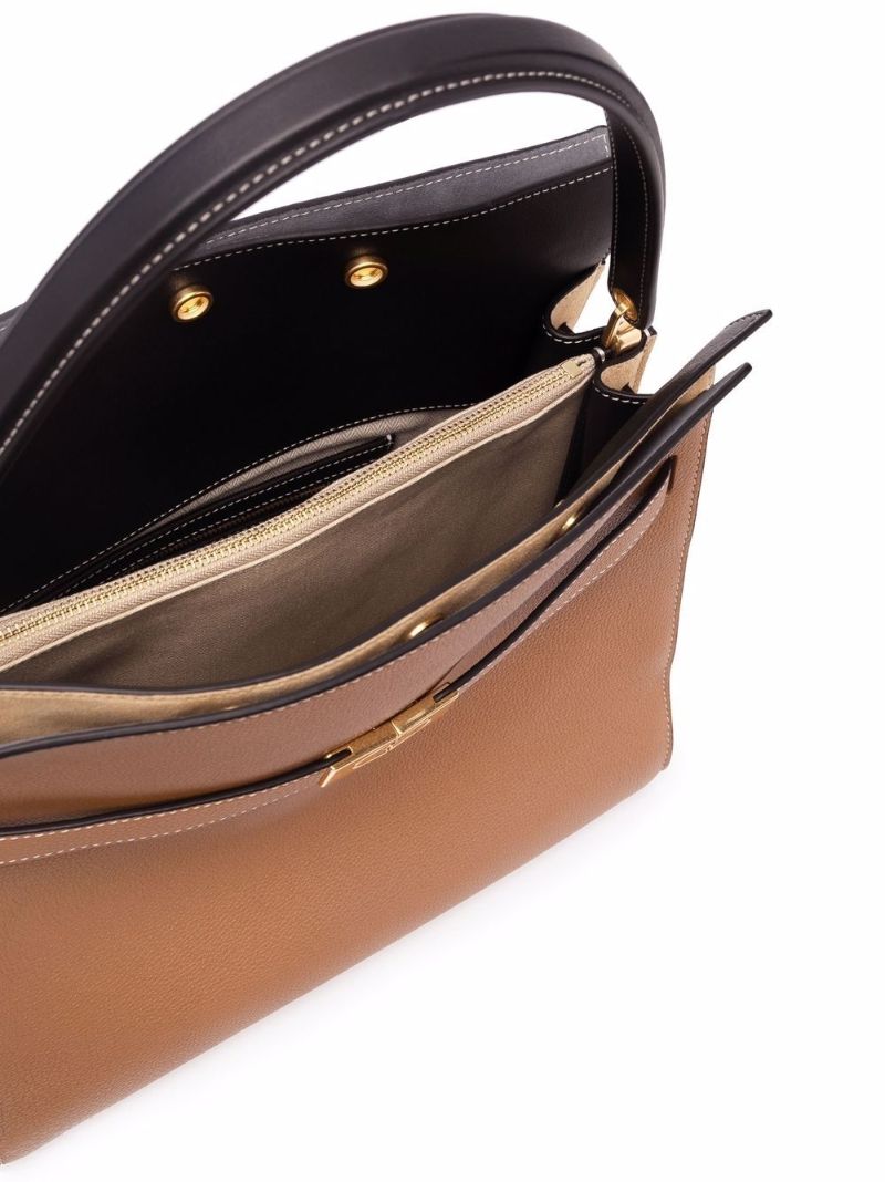 Brown Lee Radziwill Leather Double Tote Bag