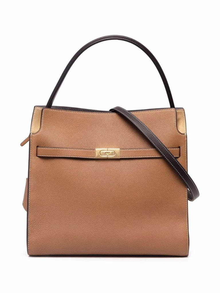 Brown Lee Radziwill Leather Double Tote Bag