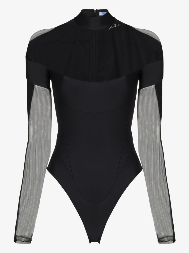 Illusion Panelled Long Sleeve Bodysuit