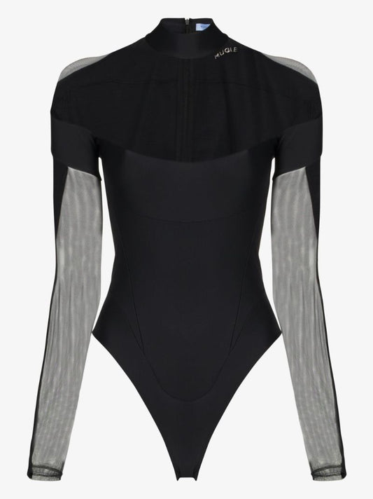 Illusion Panelled Long Sleeve Bodysuit