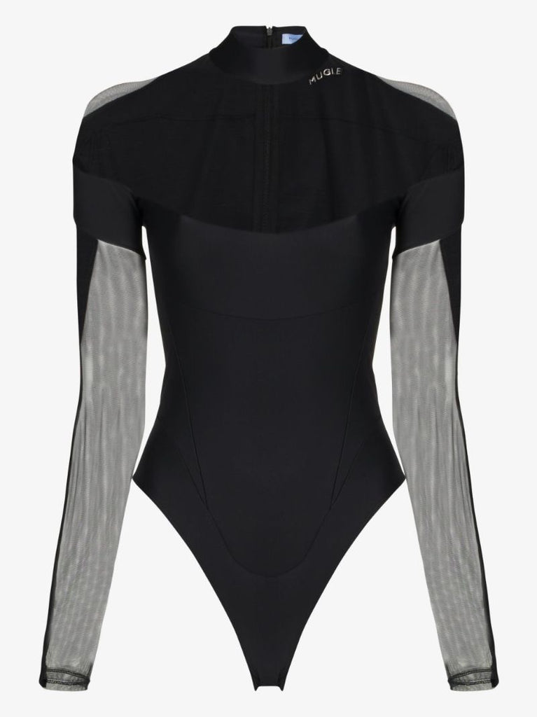 Illusion Panelled Long Sleeve Bodysuit
