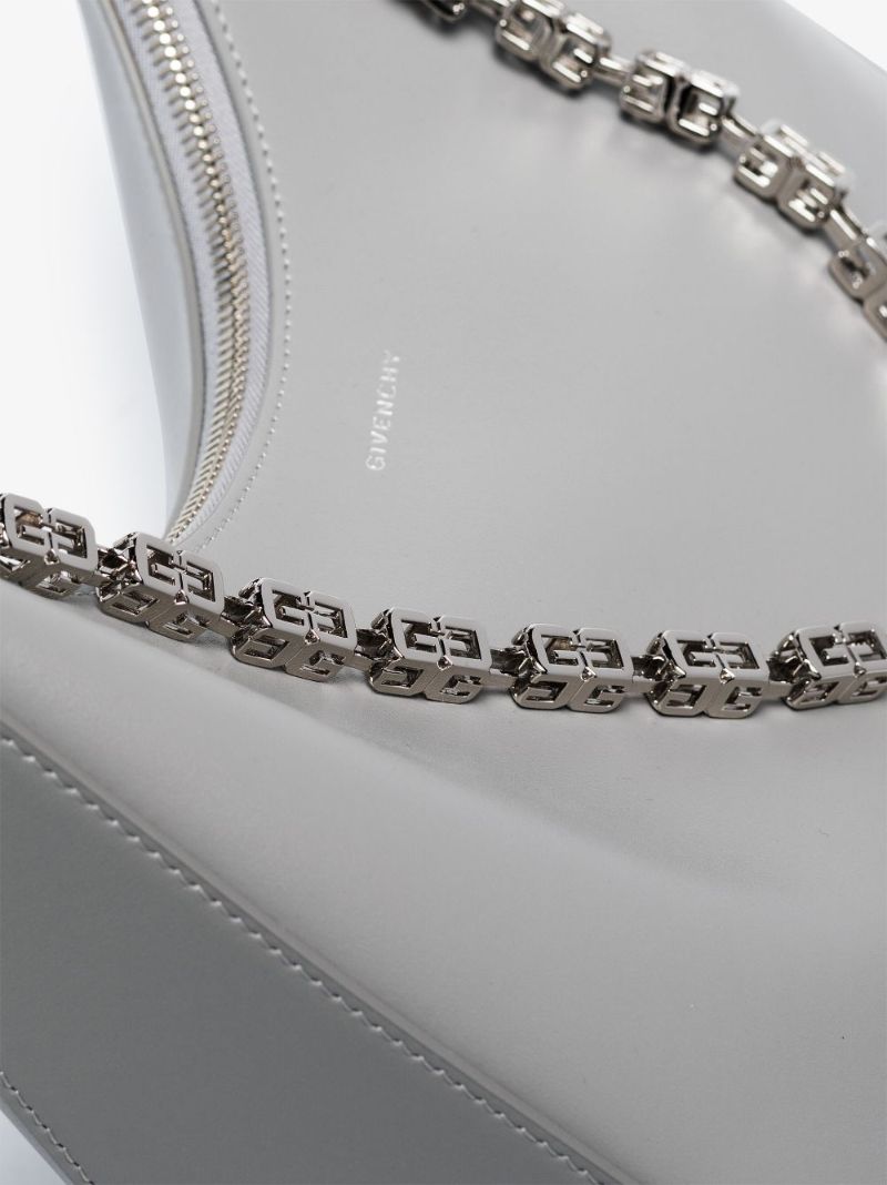 Grey Moon Cut Small Leather Shoulder Bag