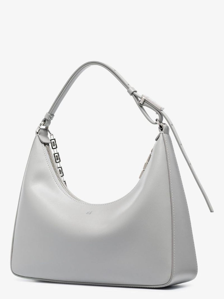 Grey Moon Cut Small Leather Shoulder Bag