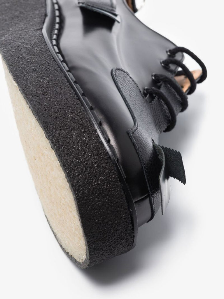 X George Cox Black Toestrap Leather Shoes