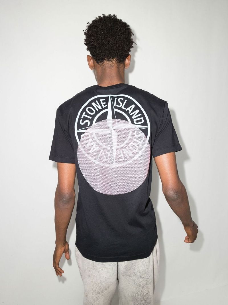 Black Printed Cotton T-shirt
