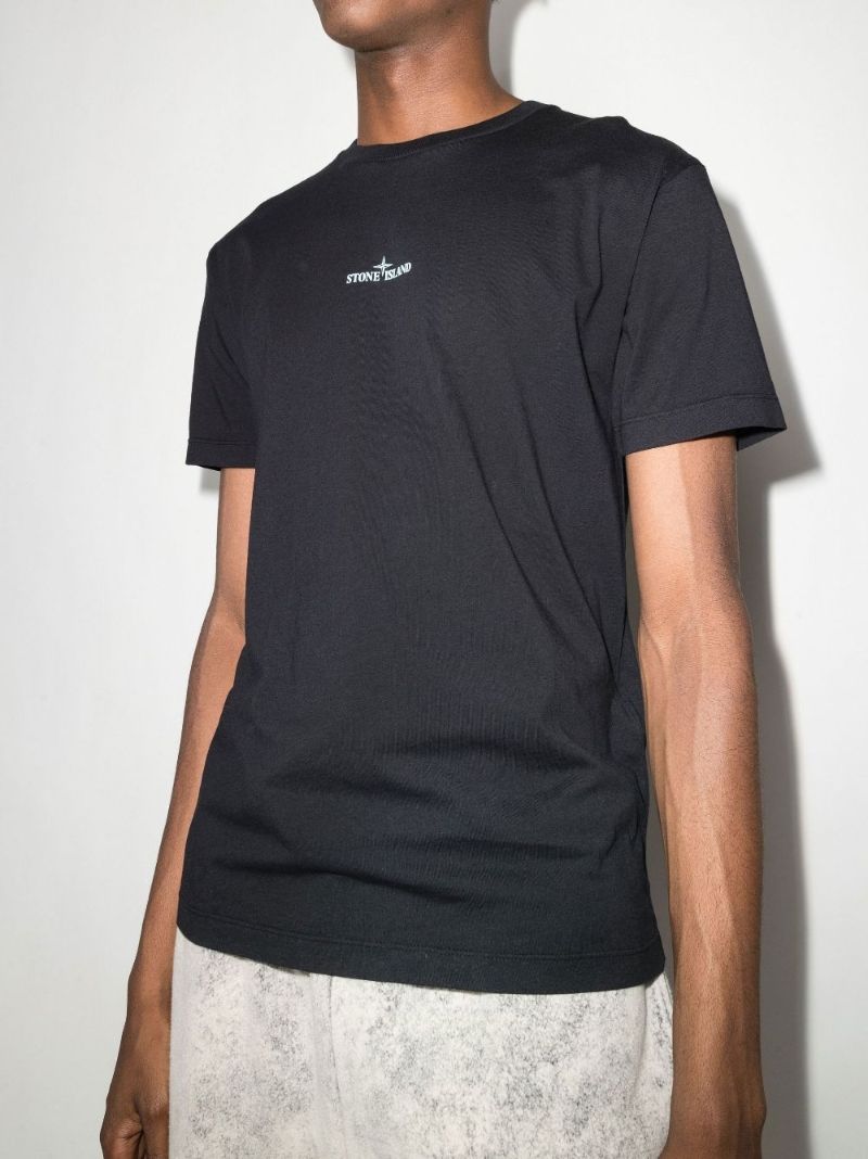 Black Printed Cotton T-shirt