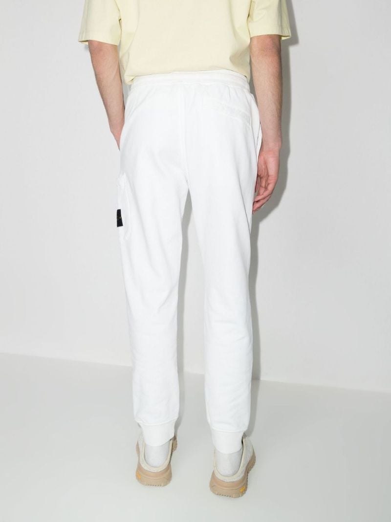 White Garment Dyed Cotton Fleece Track Pants