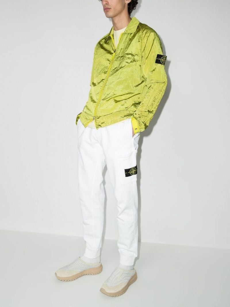 White Garment Dyed Cotton Fleece Track Pants