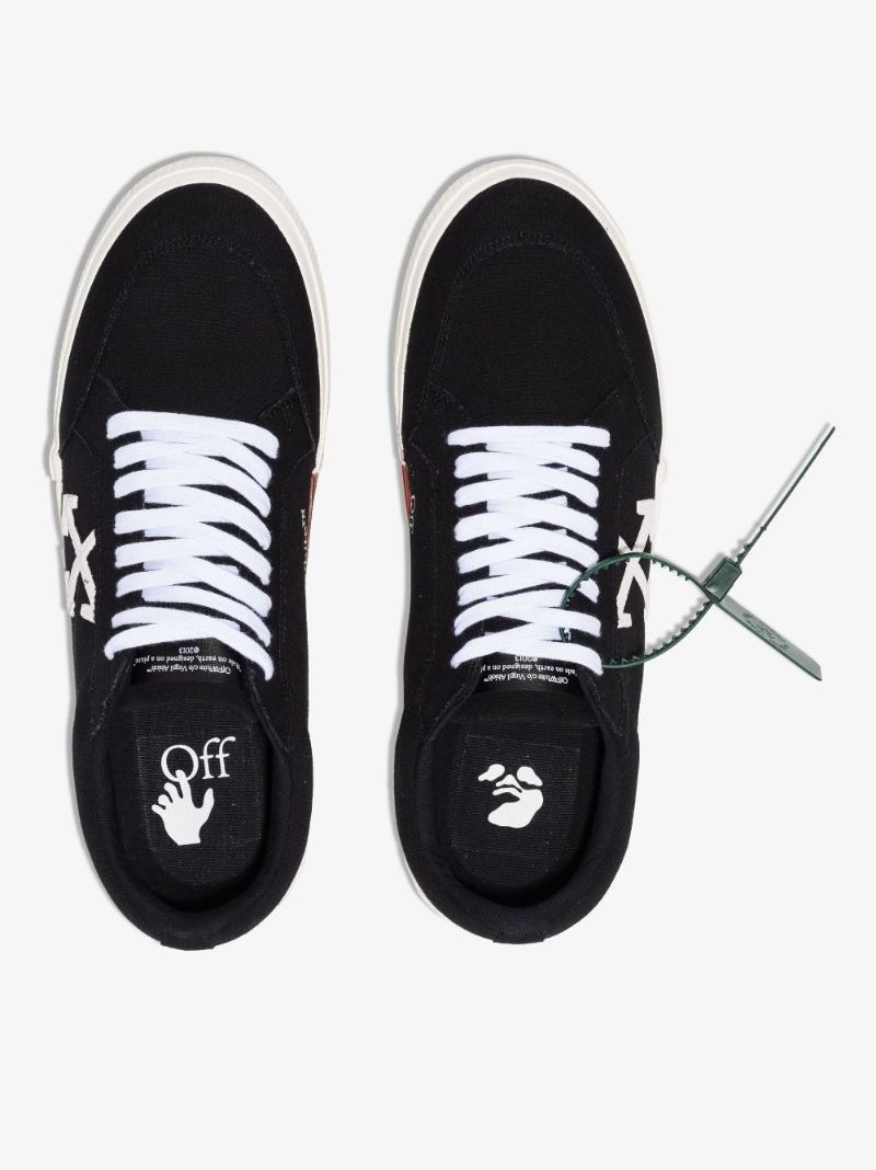 Black Low Vulcanised Canvas Sneakers