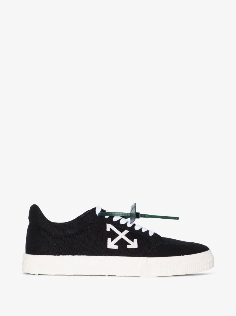 Black Low Vulcanised Canvas Sneakers