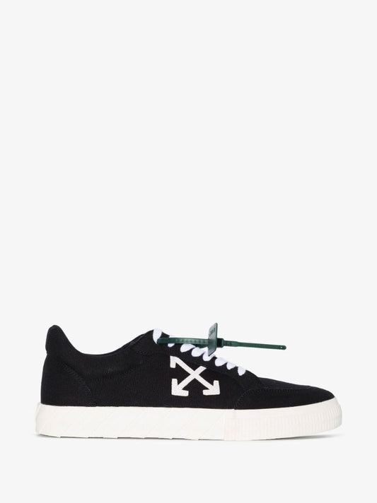 Black Low Vulcanised Canvas Sneakers