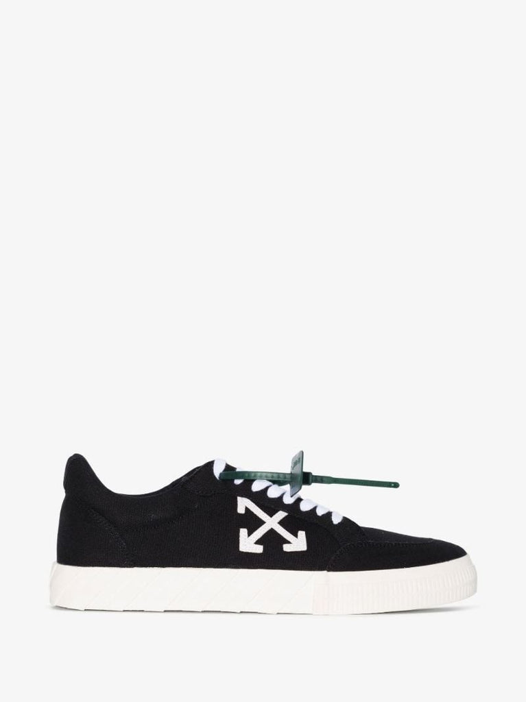 Black Low Vulcanised Canvas Sneakers