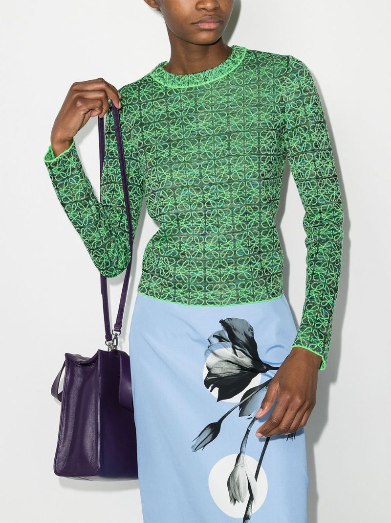 Green Anagram-jacquard Sweater