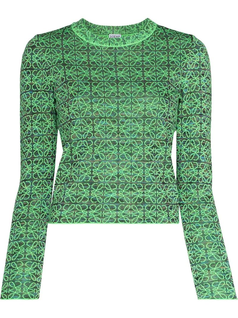 Green Anagram-jacquard Sweater