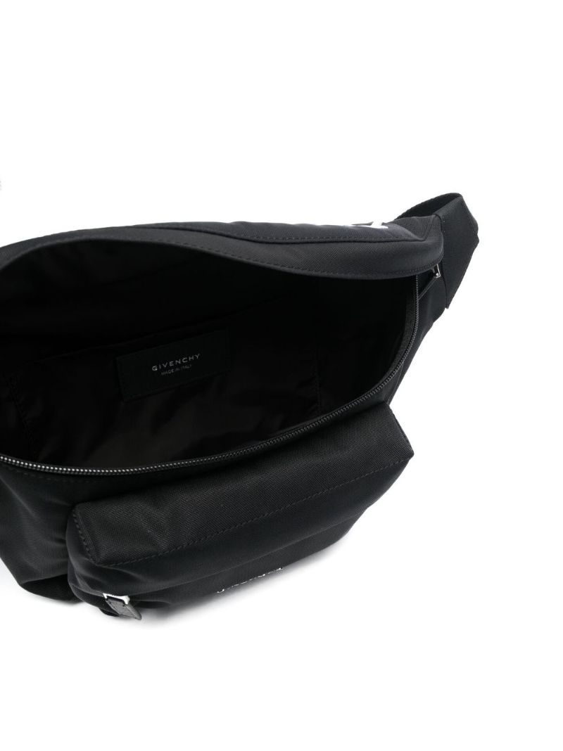 Black Logo-embroidered Messenger Bag